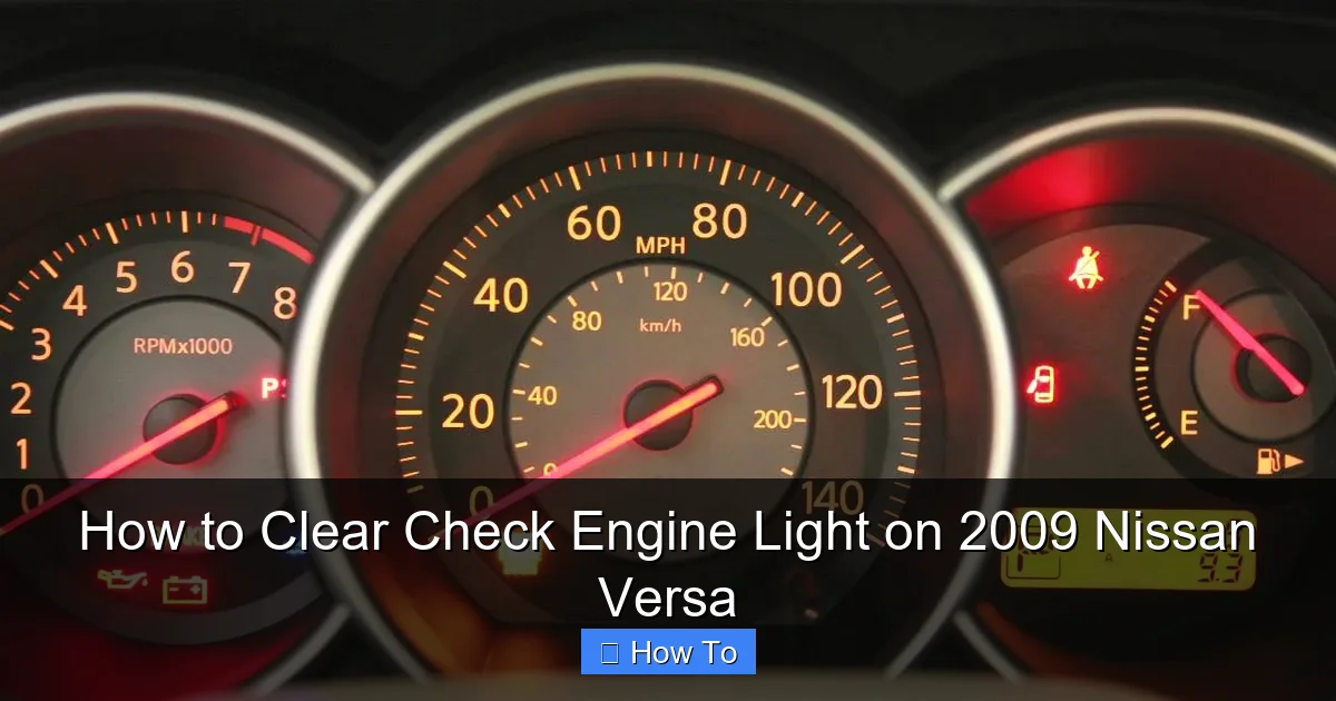 How to Clear Check Engine Light on 2009 Nissan Versa