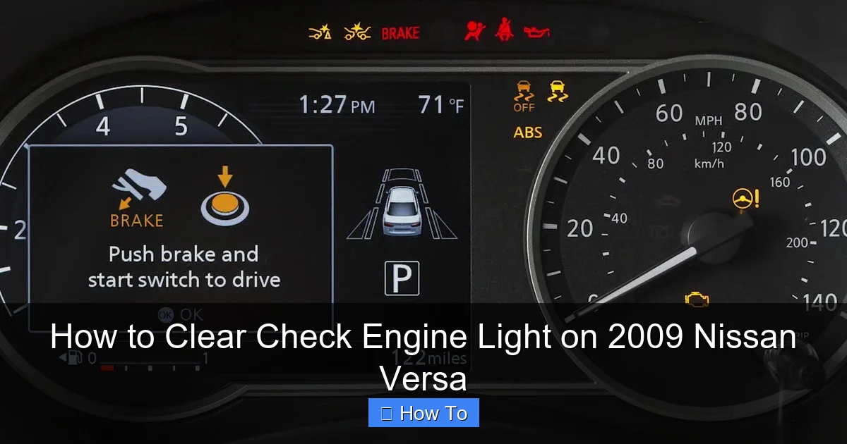 How to Clear Check Engine Light on 2009 Nissan Versa