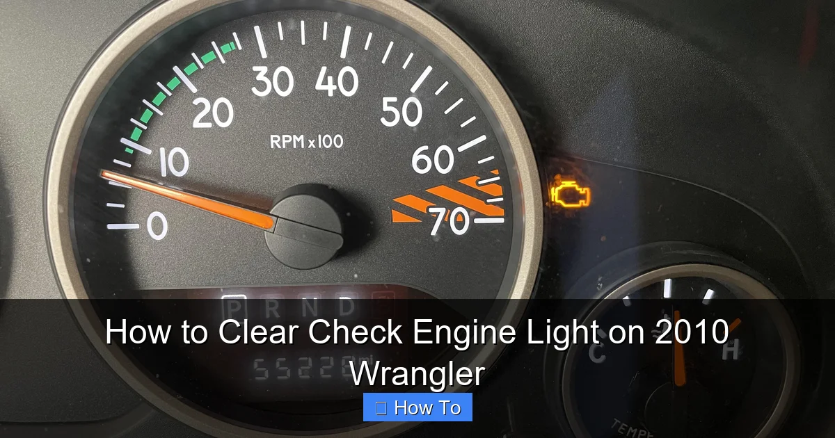 How to Clear Check Engine Light on 2010 Wrangler