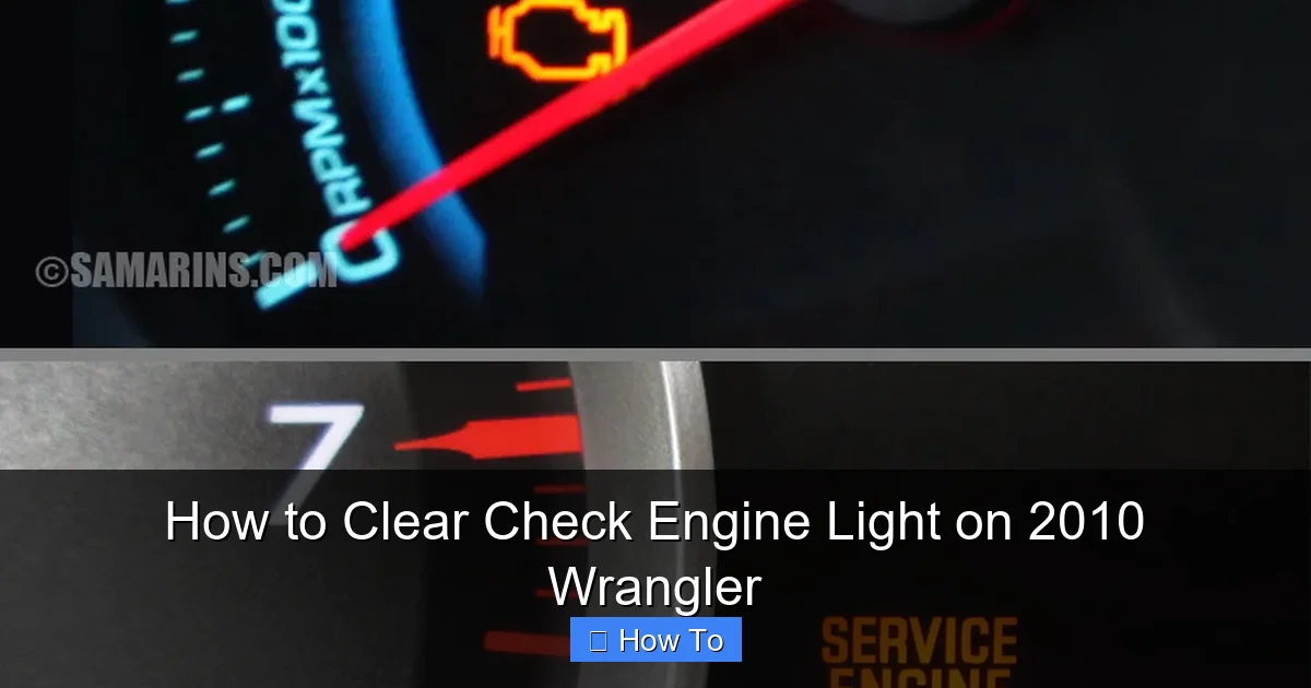How to Clear Check Engine Light on 2010 Wrangler
