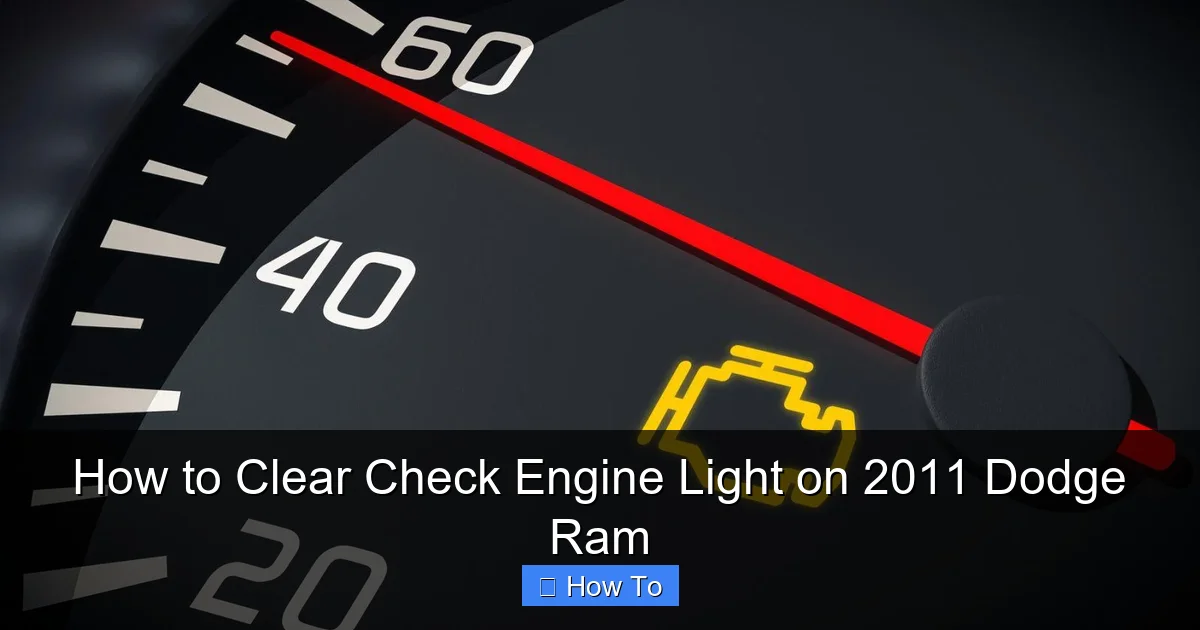 How to Clear Check Engine Light on 2011 Dodge Ram