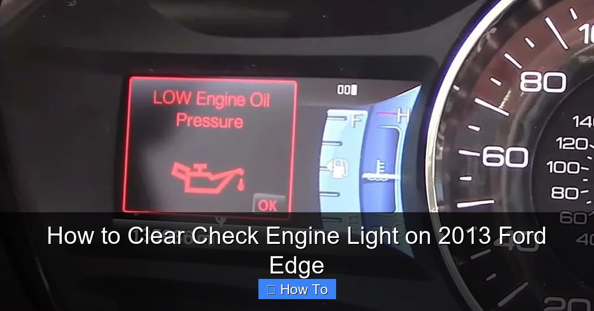 How to Clear Check Engine Light on 2013 Ford Edge