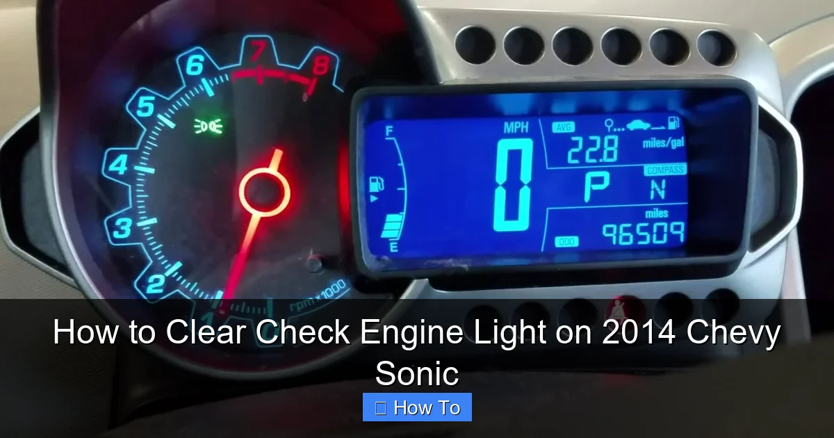 How to Clear Check Engine Light on 2014 Chevy Sonic