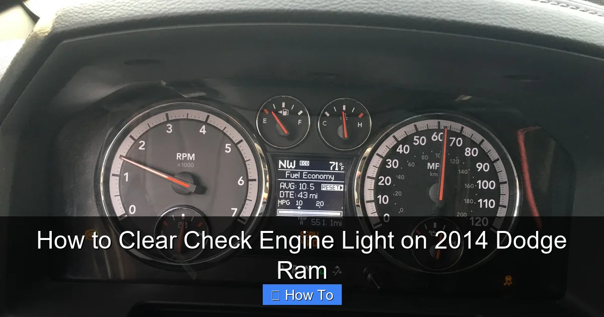 How to Clear Check Engine Light on 2014 Dodge Ram