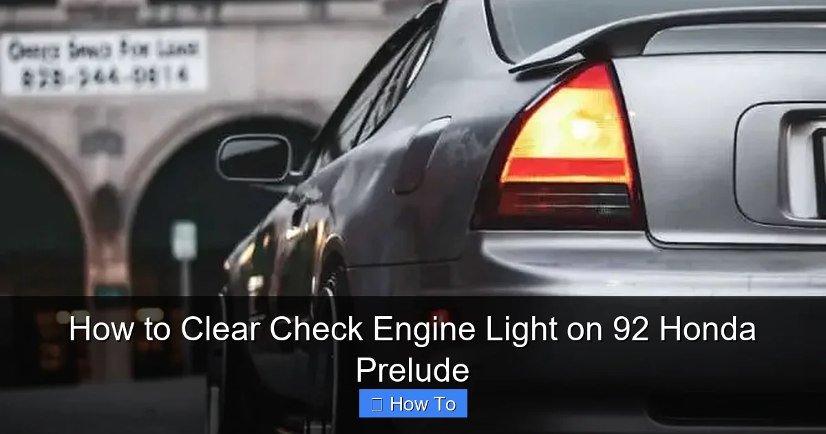 How to Clear Check Engine Light on 92 Honda Prelude
