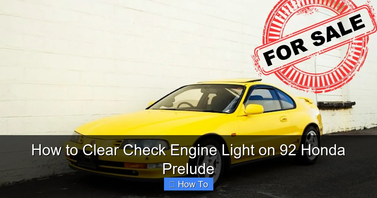 How to Clear Check Engine Light on 92 Honda Prelude