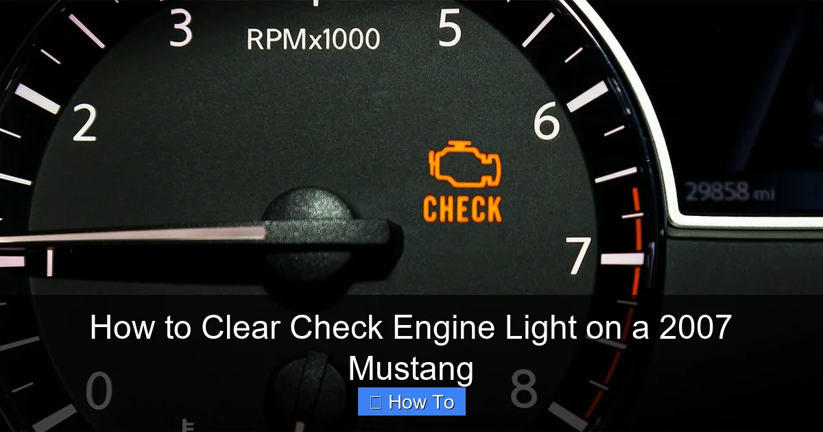How to Clear Check Engine Light on a 2007 Mustang