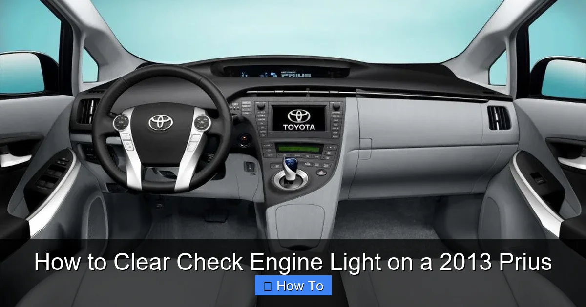 How to Clear Check Engine Light on a 2013 Prius