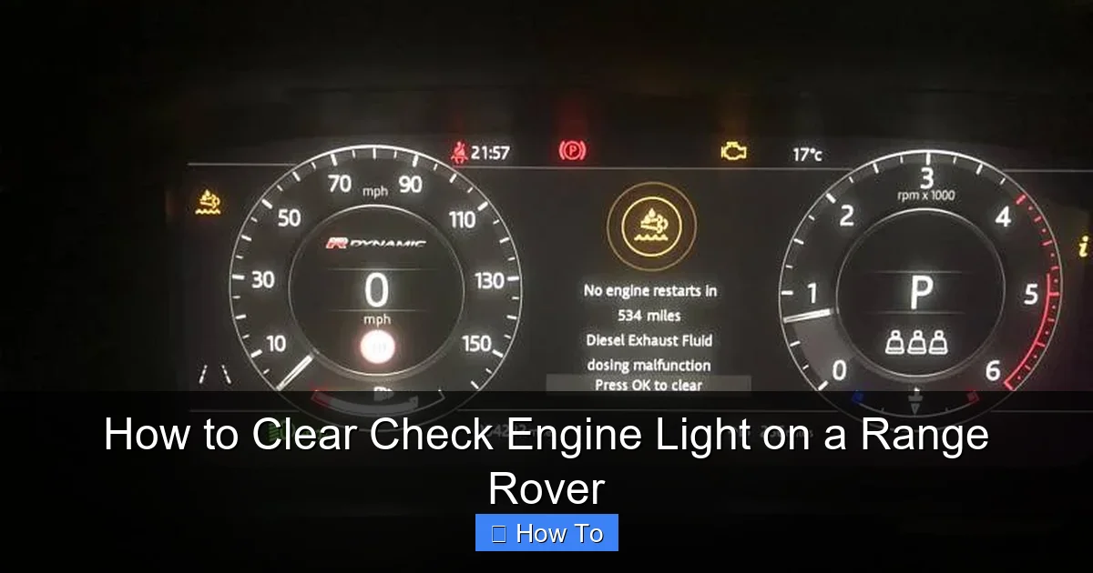 How to Clear Check Engine Light on a Range Rover