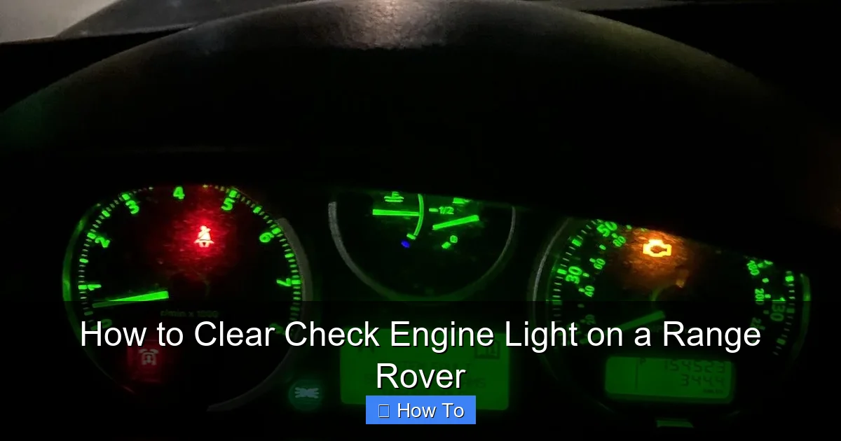How to Clear Check Engine Light on a Range Rover