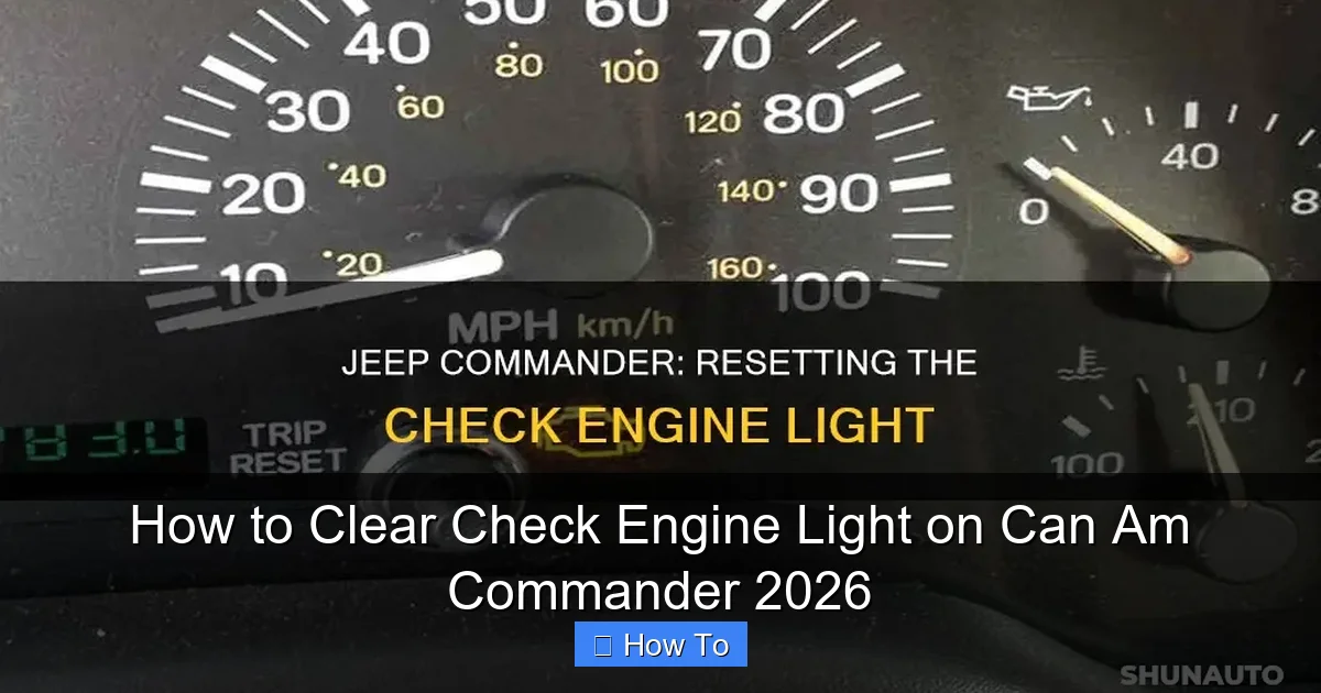 How to Clear Check Engine Light on Can Am Commander 2026