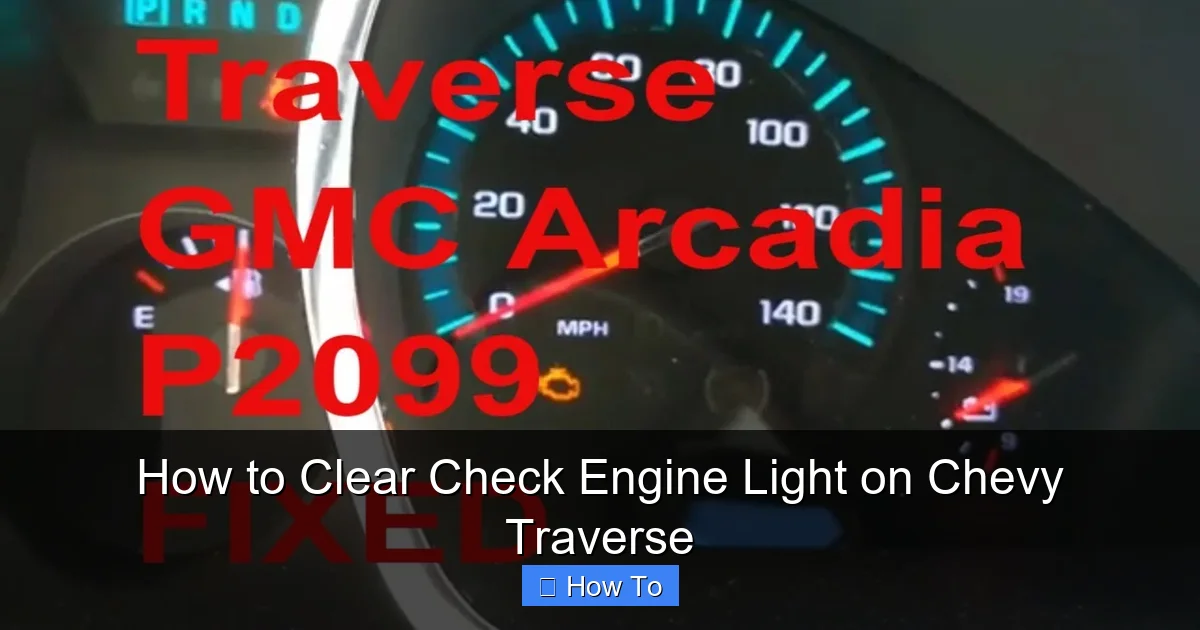 How to Clear Check Engine Light on Chevy Traverse