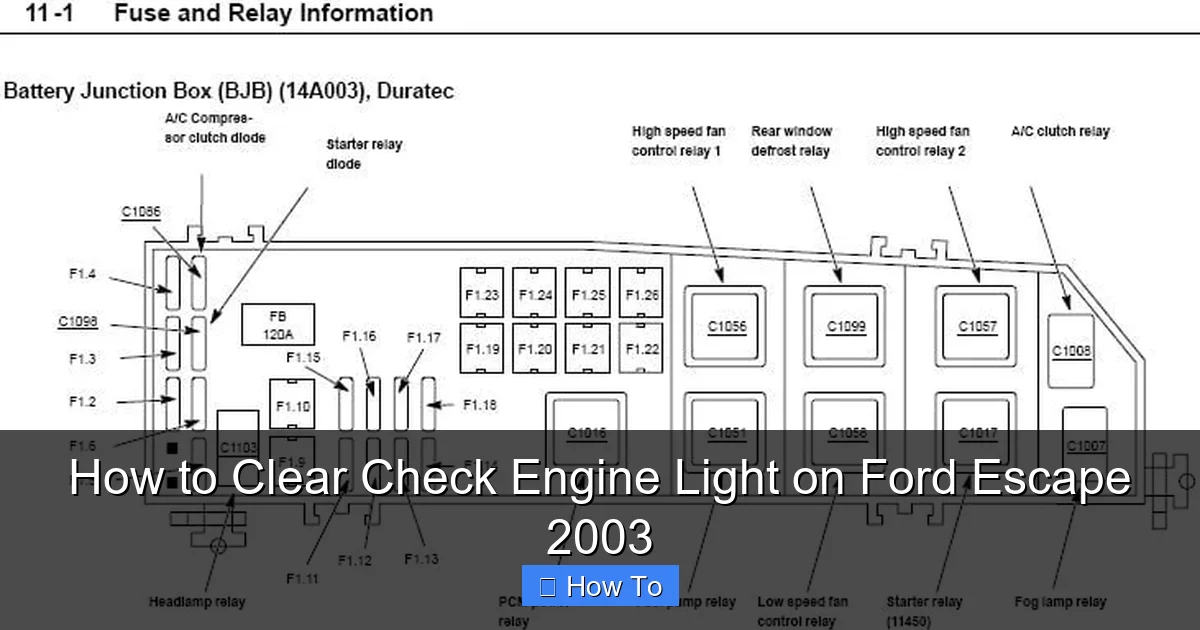 How to Clear Check Engine Light on Ford Escape 2003