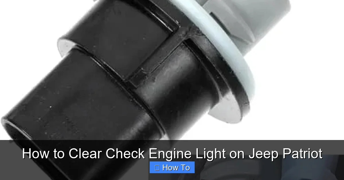 How to Clear Check Engine Light on Jeep Patriot