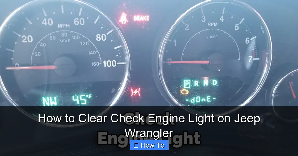 How to Clear Check Engine Light on Jeep Wrangler
