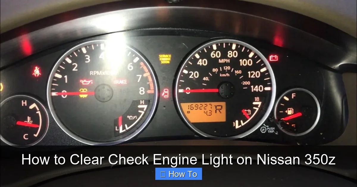 How to Clear Check Engine Light on Nissan 350z