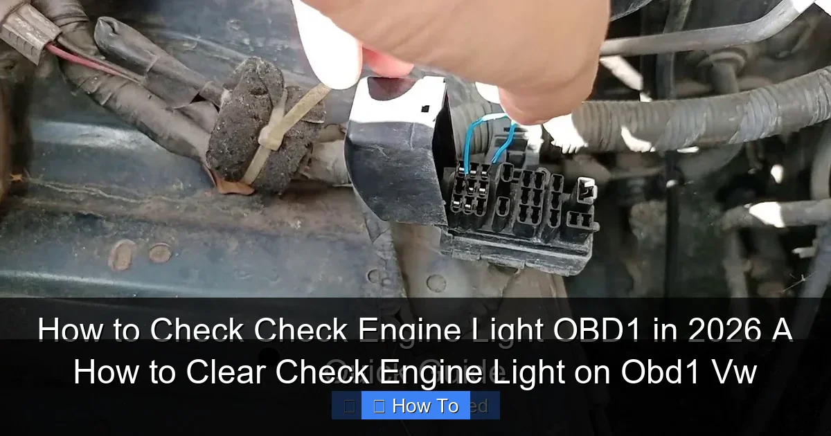 How to Clear Check Engine Light on Obd1 Vw
