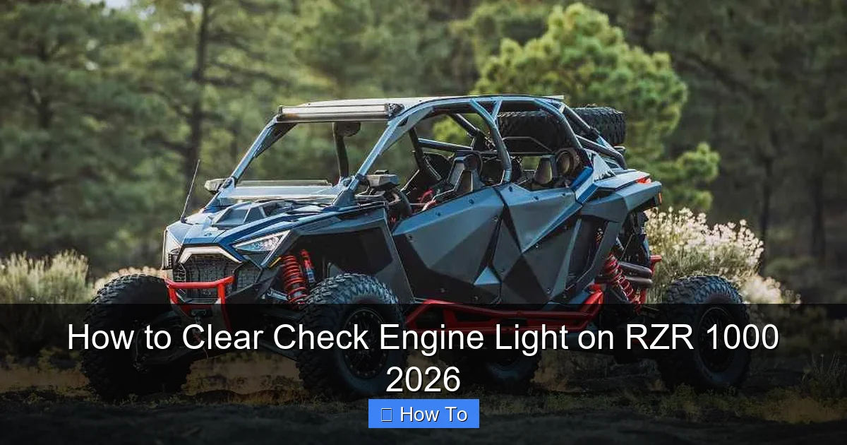 How to Clear Check Engine Light on RZR 1000 2026