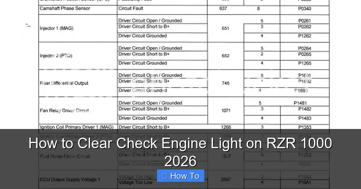 How to Clear Check Engine Light on RZR 1000 2026