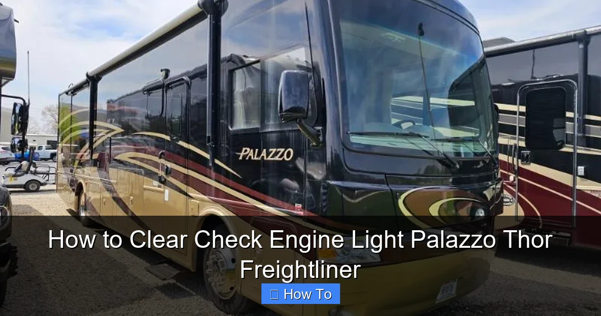 How to Clear Check Engine Light Palazzo Thor Freightliner