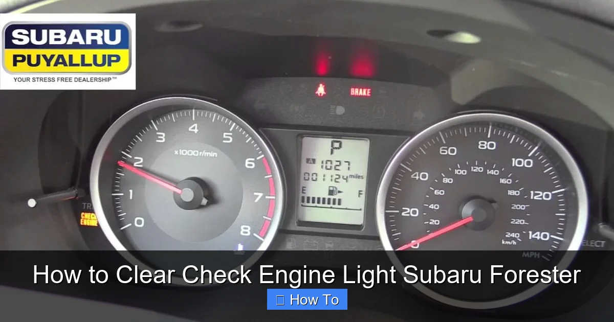 How to Clear Check Engine Light Subaru Forester
