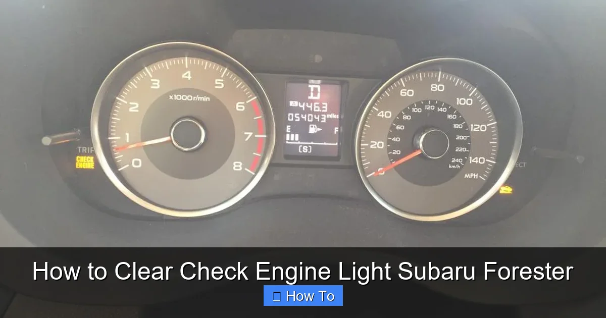 How to Clear Check Engine Light Subaru Forester