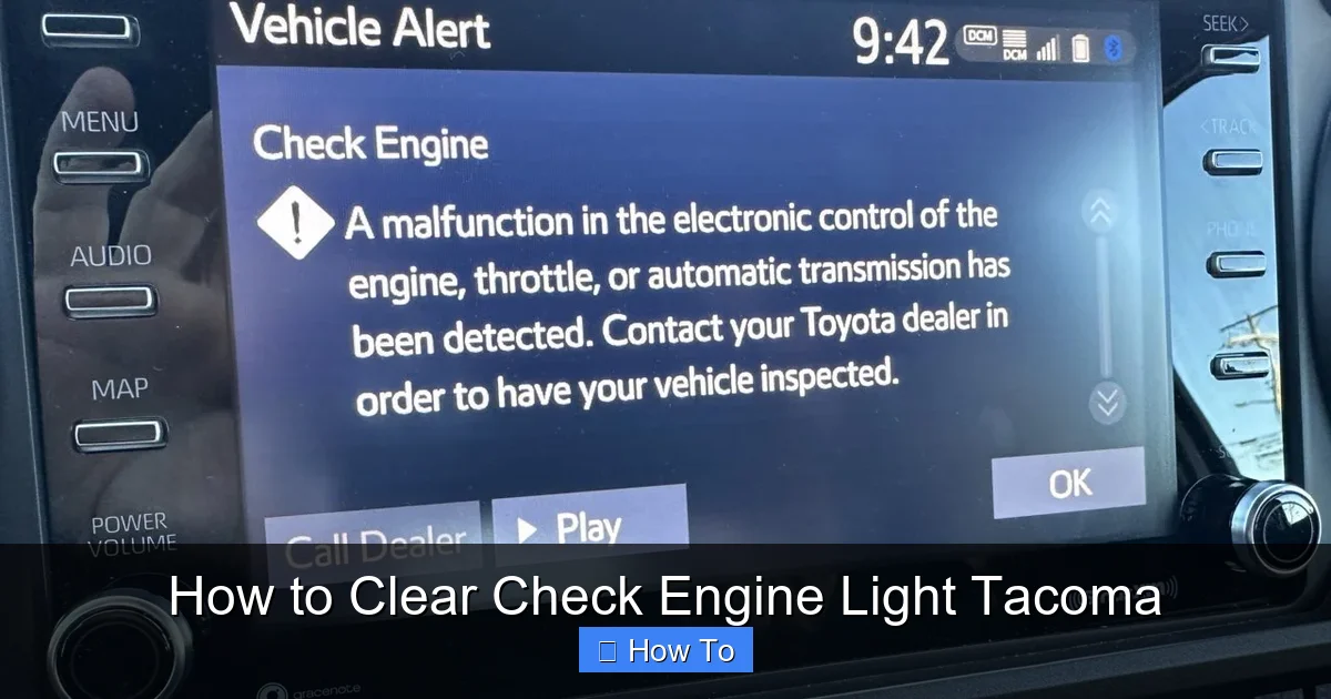 How to Clear Check Engine Light Tacoma