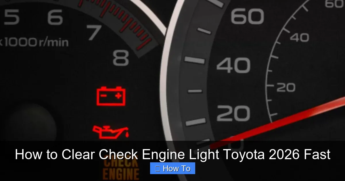 How to Clear Check Engine Light Toyota 2026 Fast