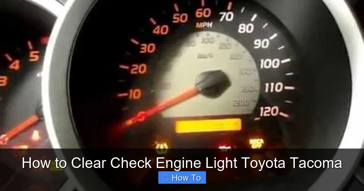 How to Clear Check Engine Light Toyota Tacoma