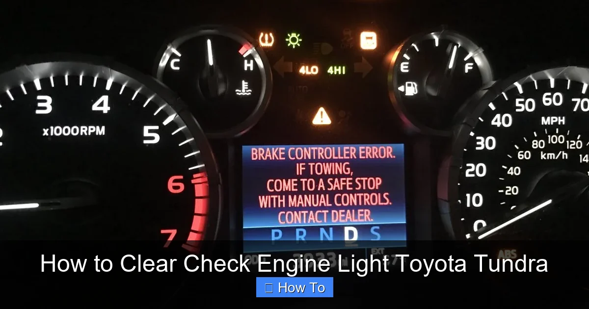 How to Clear Check Engine Light Toyota Tundra