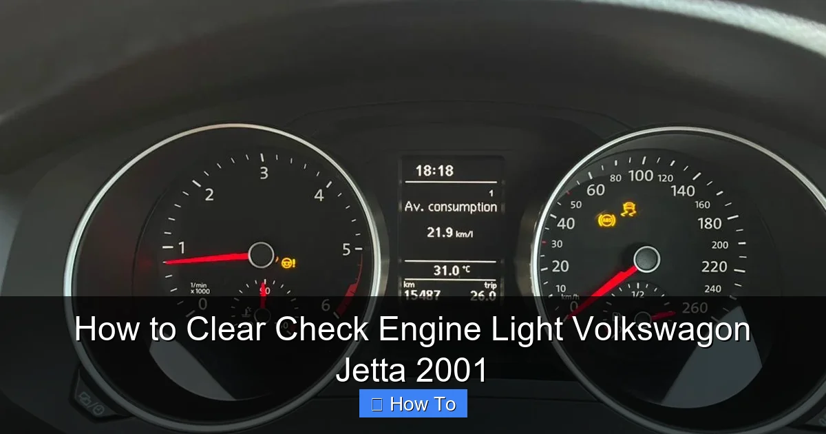 How to Clear Check Engine Light Volkswagon Jetta 2001