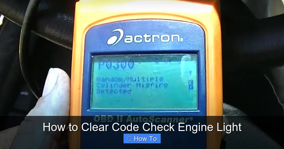 How to Clear Code Check Engine Light
