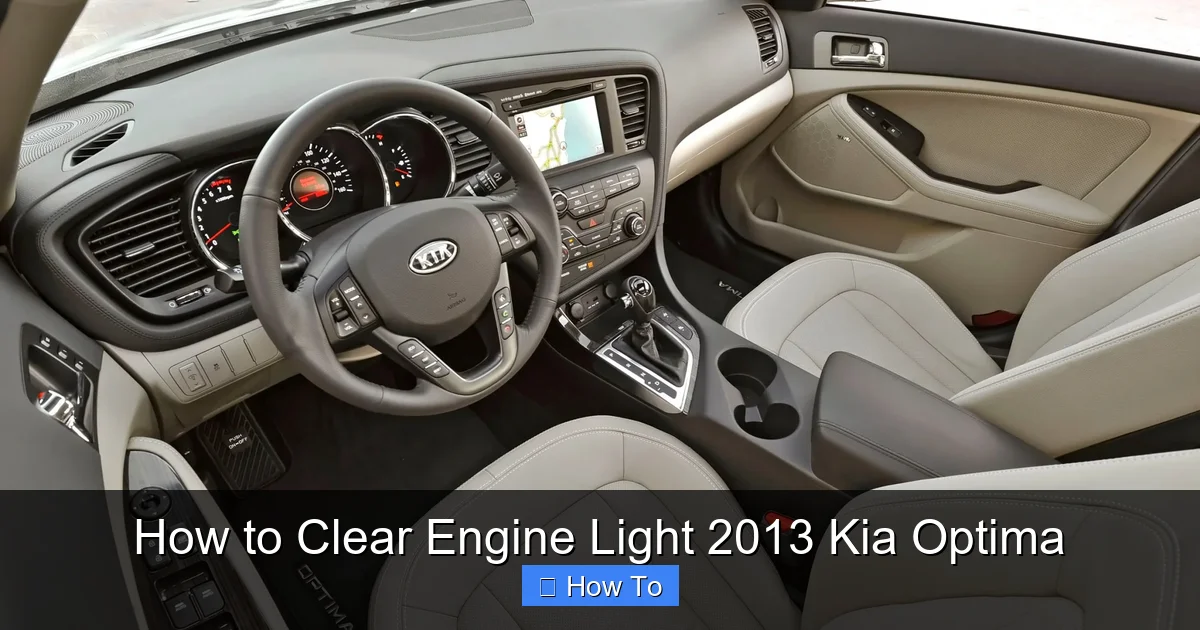 How to Clear Engine Light 2013 Kia Optima