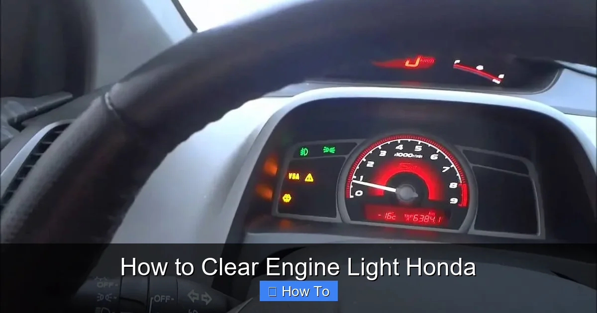 How to Clear Engine Light Honda