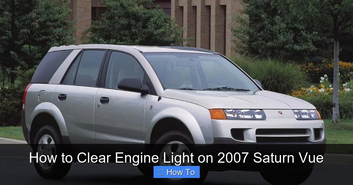 How to Clear Engine Light on 2007 Saturn Vue