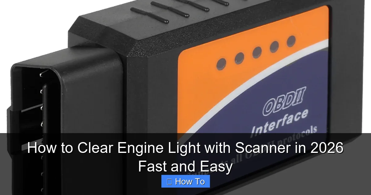 How to Clear Engine Light with Scanner in 2026 Fast and Easy