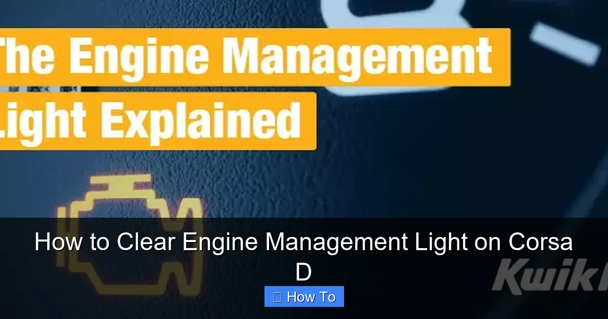How to Clear Engine Management Light on Corsa D