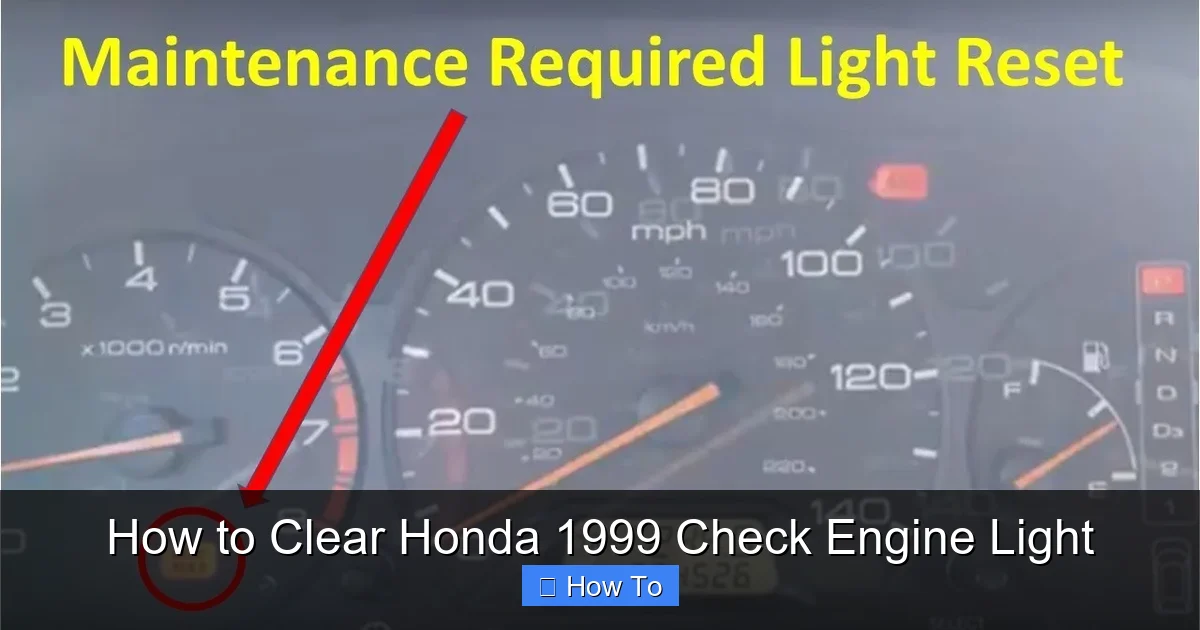 How to Clear Honda 1999 Check Engine Light