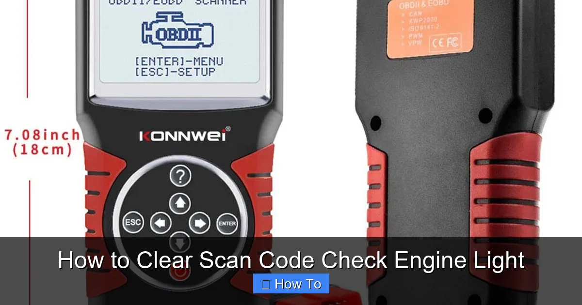 How to Clear Scan Code Check Engine Light