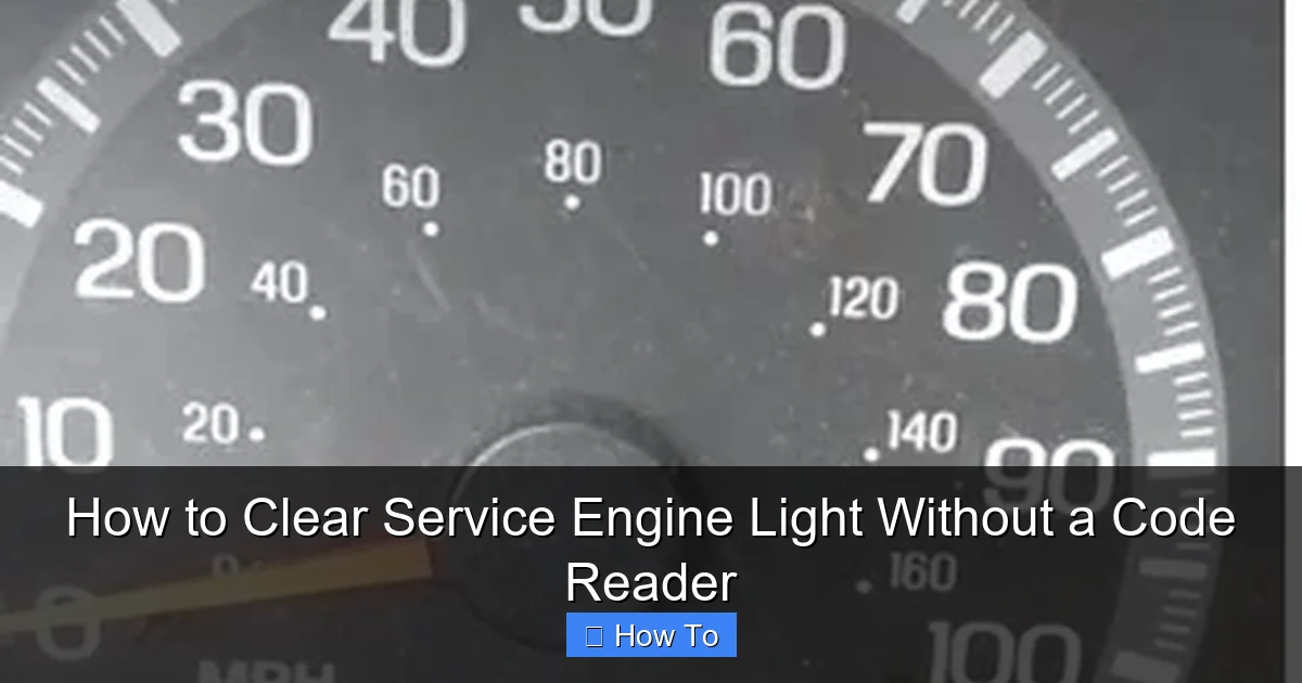 How to Clear Service Engine Light Without a Code Reader
