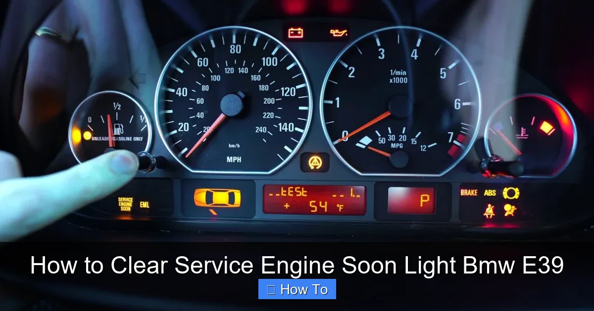 How to Clear Service Engine Soon Light Bmw E39