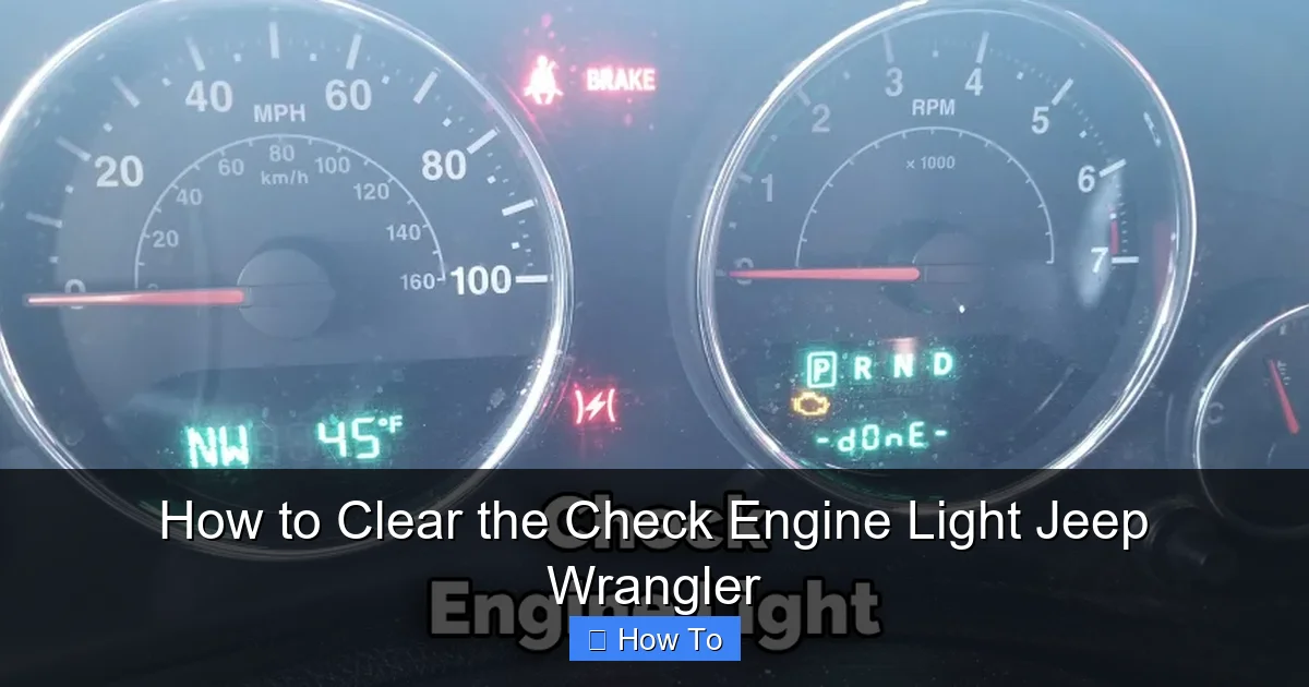 How to Clear the Check Engine Light Jeep Wrangler