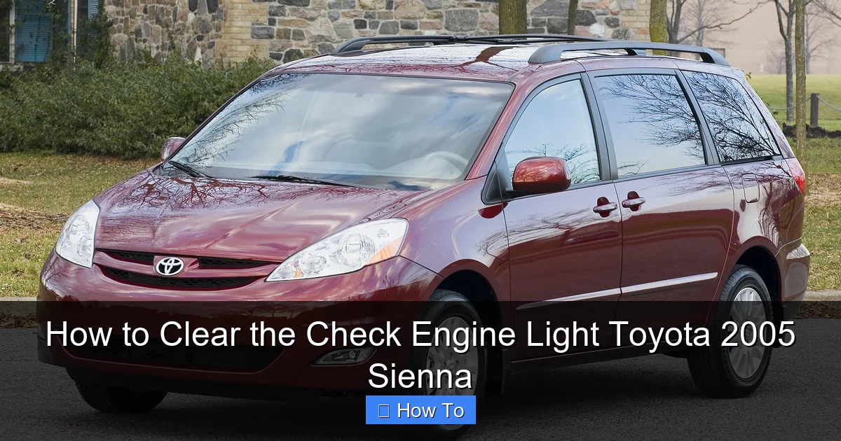 How to Clear the Check Engine Light Toyota 2005 Sienna