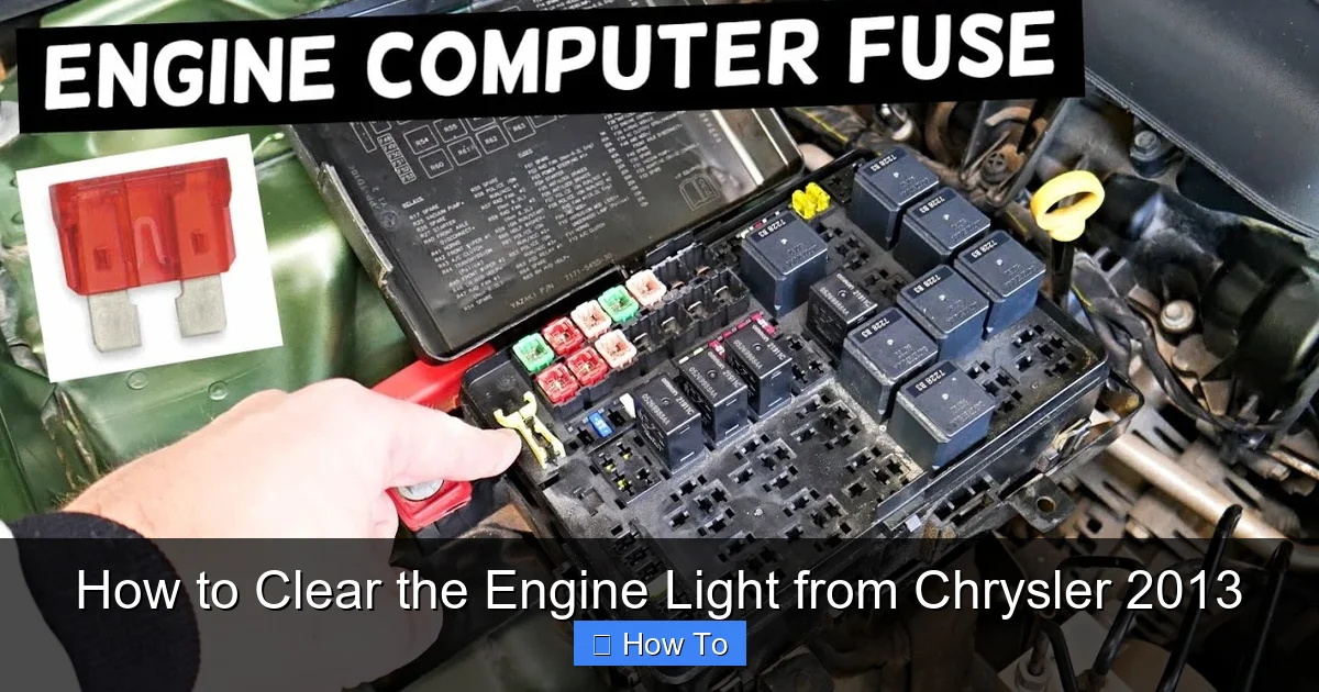 How to Clear the Engine Light from Chrysler 2013