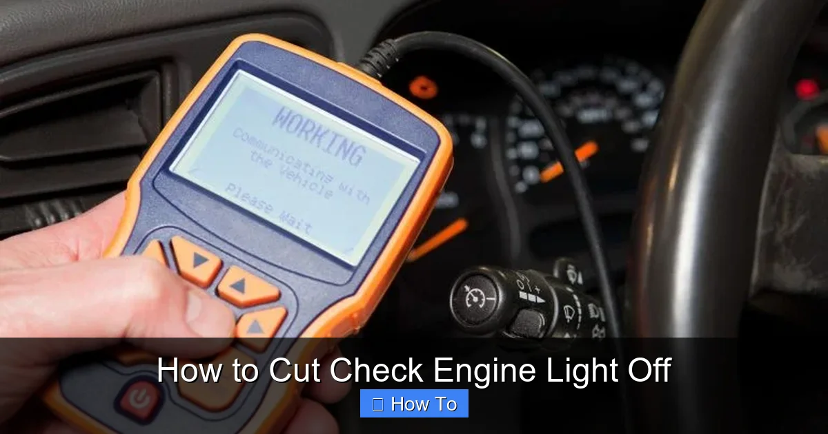 How to Cut Check Engine Light Off