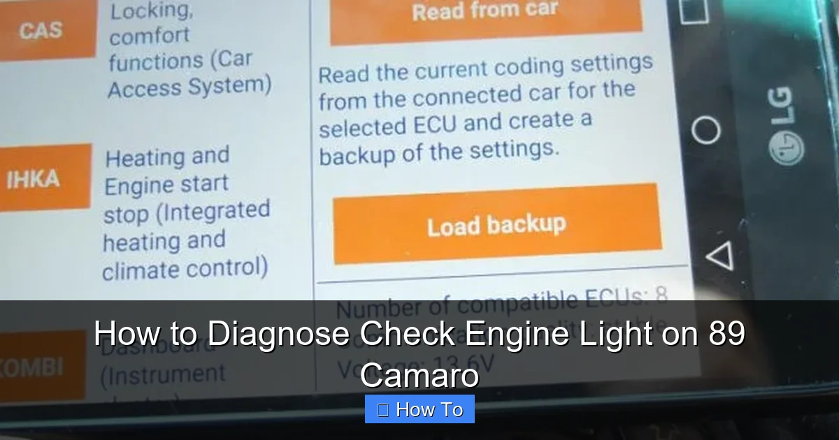 How to Diagnose Check Engine Light on 89 Camaro