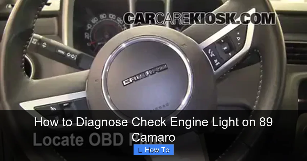 How to Diagnose Check Engine Light on 89 Camaro
