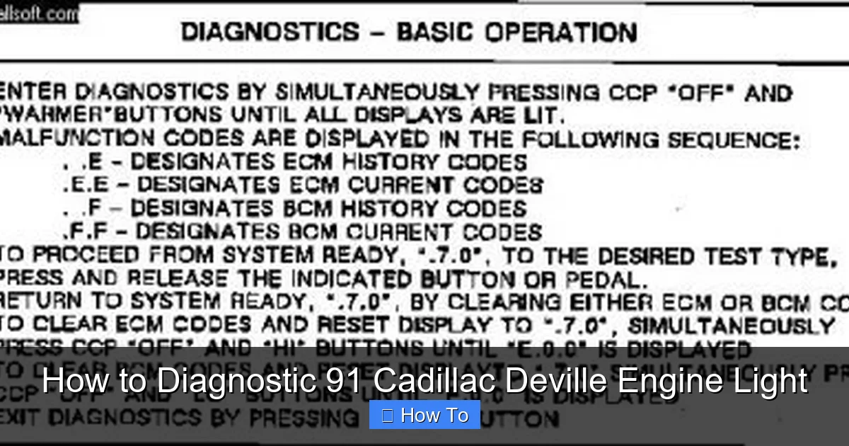 How to Diagnostic 91 Cadillac Deville Engine Light