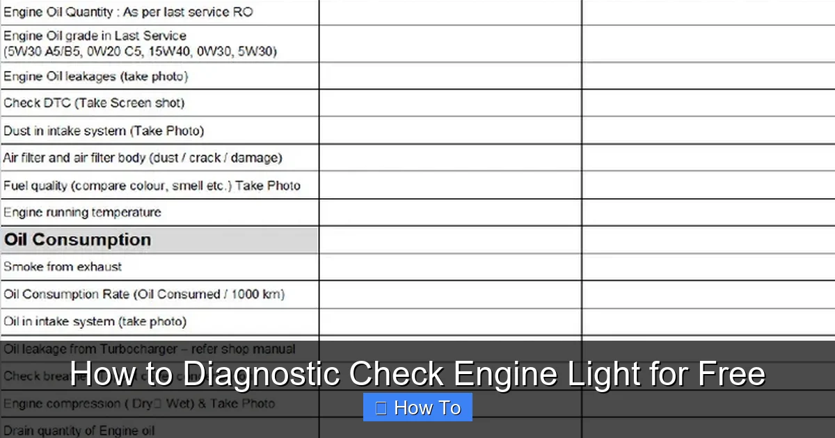 How to Diagnostic Check Engine Light for Free