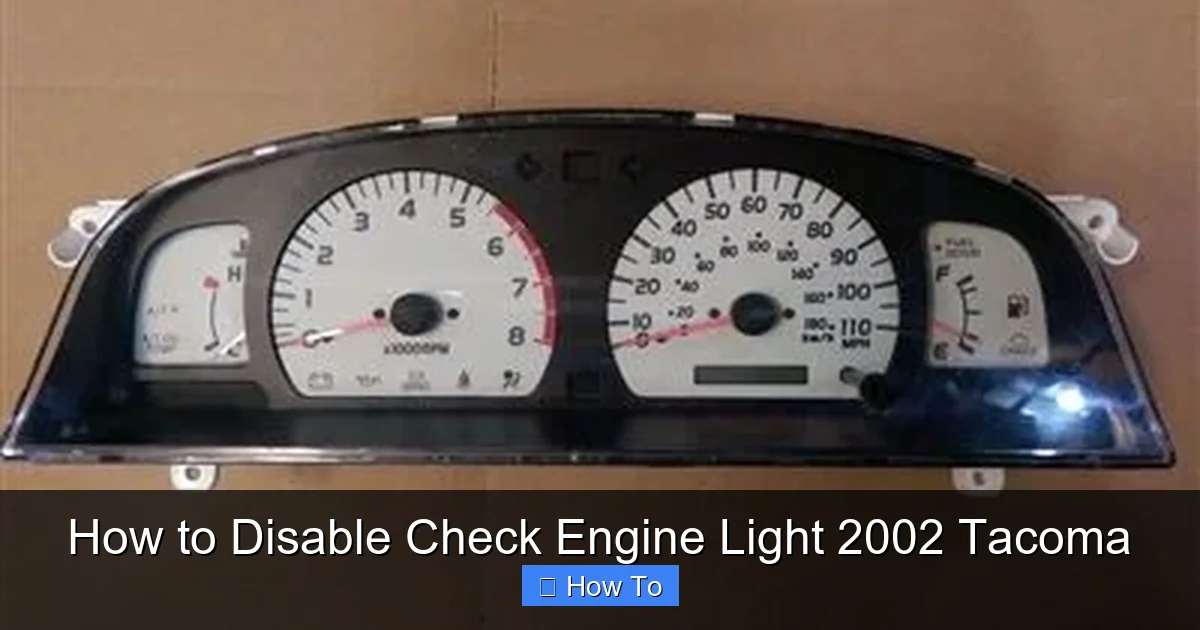 How to Disable Check Engine Light 2002 Tacoma